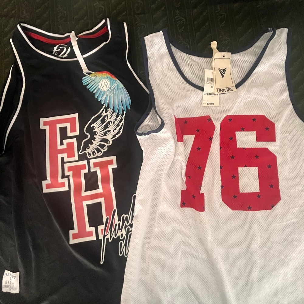 FREMONT & HARRIS MESH TANK TOP and UNIVIBR 76 mesh tank top